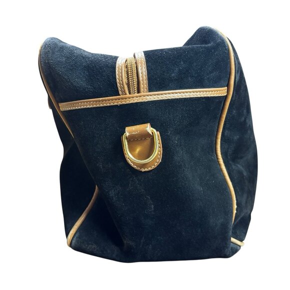 GUCCI Duffle Bag Weekender Black Suede Large Vintage - Picture 5 of 16